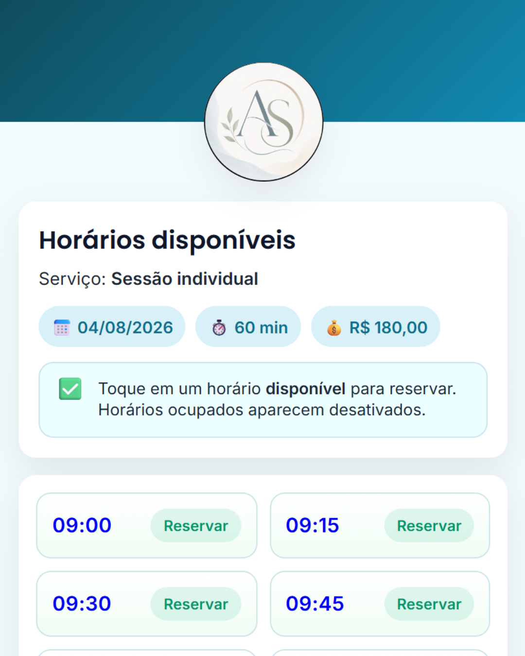 Escolha de horário pelo paciente no Marcar Hora