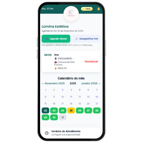 Tela do app MarcarHora